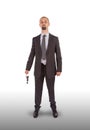 Businessman holding the success key Royalty Free Stock Photo