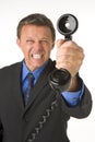 Businessman Holding Telephone Royalty Free Stock Photo