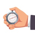 Businessman holding thumb finger on stopwatch Royalty Free Stock Photo