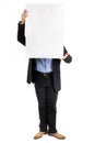 Businessman holding up a blank sign Royalty Free Stock Photo