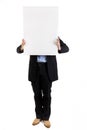 Businessman holding up a blank sign Royalty Free Stock Photo