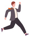 Businessman hurrying. Career race. Rush to success