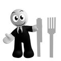 Businessman icon with dinner symbol