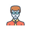 Color illustration icon for Businessman, entrepreneur and zippy