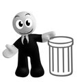 Businessman icon with recycle can symbol