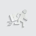 Businessman icon. Running man with a briefcase. Worker is late for work icon Royalty Free Stock Photo