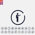 businessman icon, vector illustration. flat icon. arrow Royalty Free Stock Photo