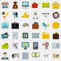 Businessman icons set, flat style Royalty Free Stock Photo