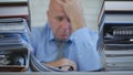 Businessman Image Staying Tired Bored and Upset in Office Room.