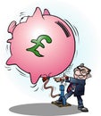 A businessman inflated economy Pound