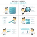 Businessman Infographic elements flat design vector set for marketing advertising, buinessman cartoon vector Royalty Free Stock Photo