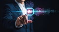 Businessman Interacting with AI Chip Technology Royalty Free Stock Photo