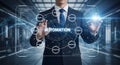 Businessman interacting with automation technology Royalty Free Stock Photo