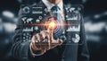 Businessman interacting with digital interface Royalty Free Stock Photo