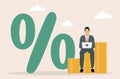 Businessman, Interest rate concept, vector illustration Royalty Free Stock Photo