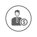 Businessman, investor icon / gray color