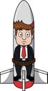 Businessman Jetpack Color Illustration Design