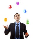 Businessman juggling