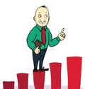 Businessman jump over growing chart. concept Royalty Free Stock Photo