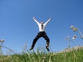 Businessman jumping Royalty Free Stock Photo