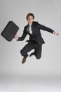 Businessman Jumping In Air