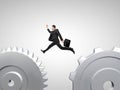 Businessman jumping