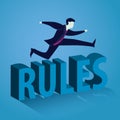 Businessman Jumping Over The Rules Royalty Free Stock Photo