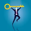 Businessman with Key of Success Royalty Free Stock Photo