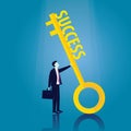 Businessman with Key of Success Royalty Free Stock Photo