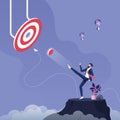 Businessman kick a pieces of big target to success-Business target concept