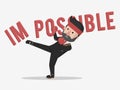 Businessman Kicked Impossible Word Illustration