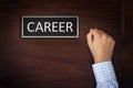 Businessman Knocking on Career Office Door