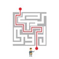 Businessman Labyrinth Choosing Path Way Challenge