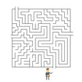 Businessman Labyrinth Choosing Path Way Challenge