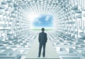 Businessman in labyrinth Royalty Free Stock Photo