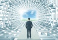 Businessman in labyrinth Royalty Free Stock Photo
