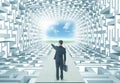 Businessman in labyrinth Royalty Free Stock Photo