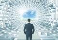 Businessman in labyrinth Royalty Free Stock Photo