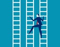 Businessman and ladder. Concept business vector illustration.