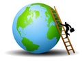 Businessman Ladder Earth