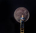 Businessman Ladder Quarter