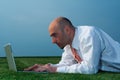Businessman with laptop Royalty Free Stock Photo