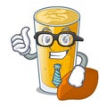 Businessman lassi mango in a cartoon bottle