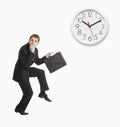 Businessman late to work Royalty Free Stock Photo