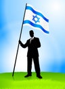 Businessman Leader Holding Israel Flag