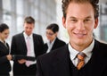 Businessman leading business team