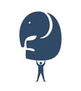 Businessman lifting Elephant Icon Royalty Free Stock Photo