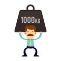 Businessman Lifting a Heavy Burden Royalty Free Stock Photo