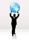 Businessman lifting world Royalty Free Stock Photo