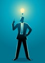 Businessman with light bulb